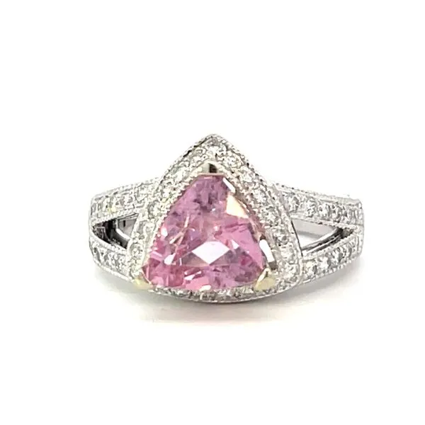 Pink Tourmaline & Diamond Ring in 14kw Bryan Jewelry Prattville, AL