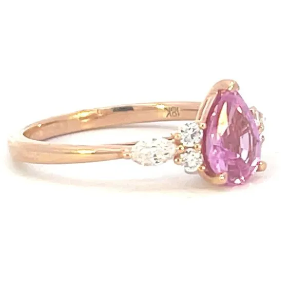 Pink Sapphire & diamond ring-14kr Image 2 Bryan Jewelry Prattville, AL