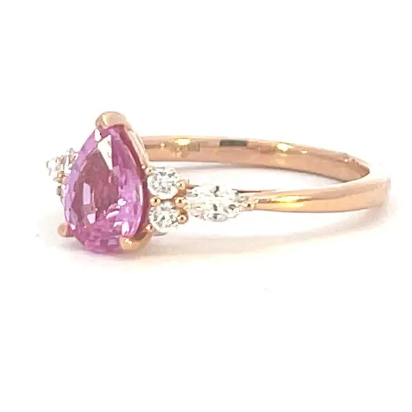 Pink Sapphire & diamond ring-14kr Image 3 Bryan Jewelry Prattville, AL