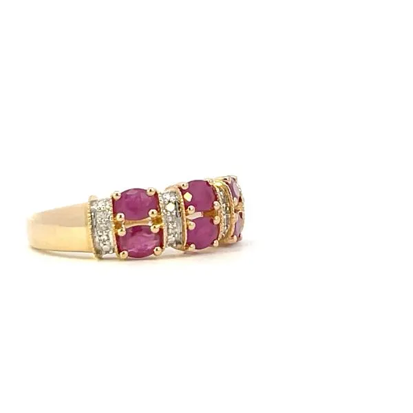 Six oval ruby with .06ctw diamonds-14ky Image 3 Bryan Jewelry Prattville, AL