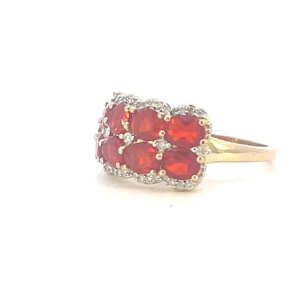 Fire Opal and .22ctw diamond ring-14ky Image 3 Bryan Jewelry Prattville, AL