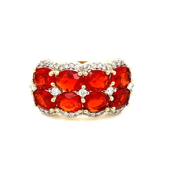 Fire Opal and .22ctw diamond ring-14ky Bryan Jewelry Prattville, AL