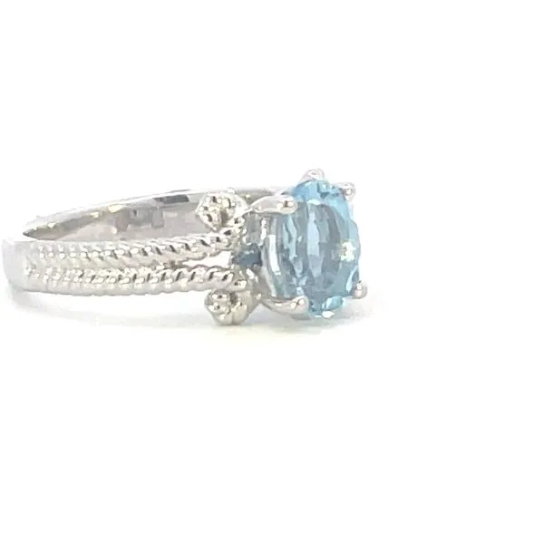 1ct Aqua (8x6) with .01ctw diamond accents-14kw Image 2 Bryan Jewelry Prattville, AL