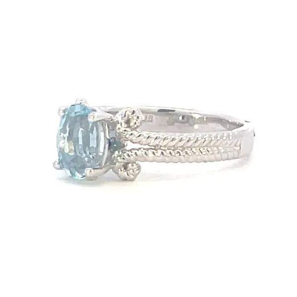 1ct Aqua (8x6) with .01ctw diamond accents-14kw Image 3 Bryan Jewelry Prattville, AL
