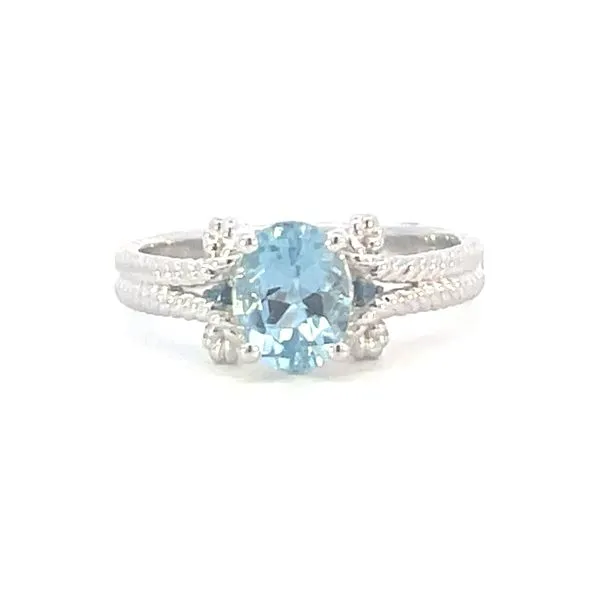 1ct Aqua (8x6) with .01ctw diamond accents-14kw Bryan Jewelry Prattville, AL