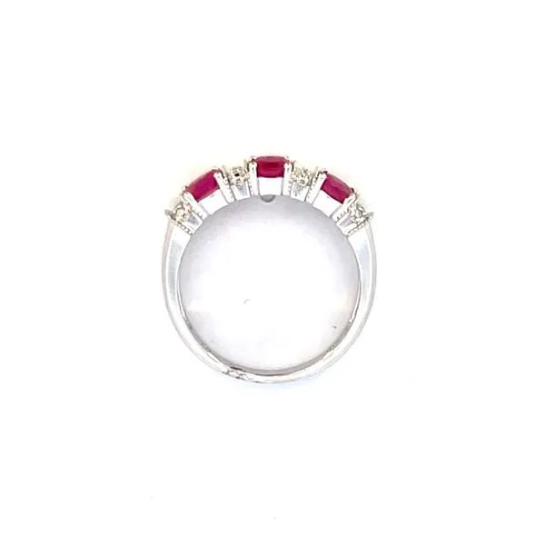 Double row ruby & .06ctw diamond band-14kw Image 4 Bryan Jewelry Prattville, AL