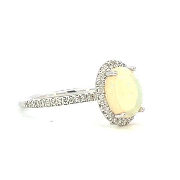 18kw oval opal & diamond ring Image 2 Bryan Jewelry Prattville, AL