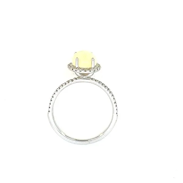 18kw oval opal & diamond ring Image 4 Bryan Jewelry Prattville, AL