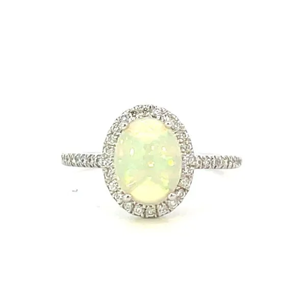 18kw oval opal & diamond ring Bryan Jewelry Prattville, AL