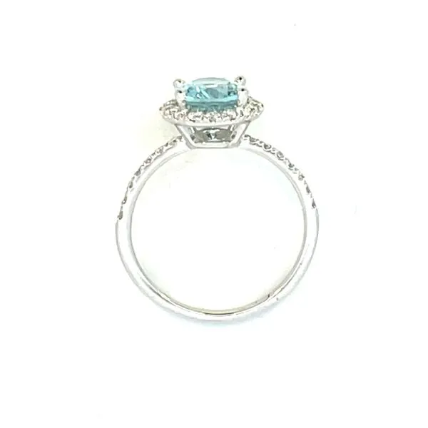 Aquamarine & diamond ring -14kw. Diamond halo and shank Image 4 Bryan Jewelry Prattville, AL