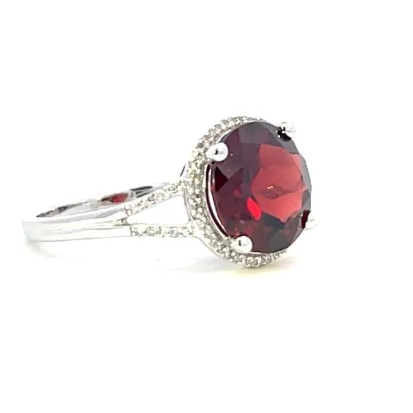 Garnet & .13ctw diamond ring-14kw Image 2 Bryan Jewelry Prattville, AL