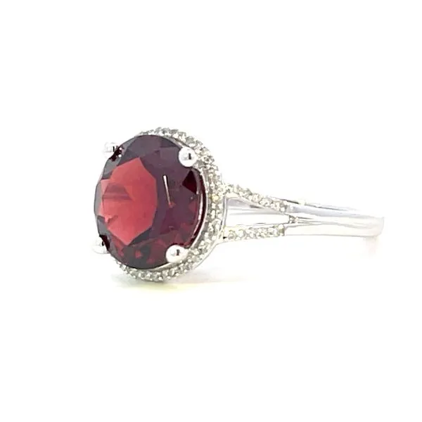 Garnet & .13ctw diamond ring-14kw Image 3 Bryan Jewelry Prattville, AL
