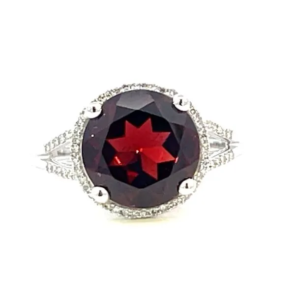 Garnet & .13ctw diamond ring-14kw Bryan Jewelry Prattville, AL
