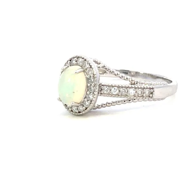 7x5 oval opal & .24ctw diamond ring-14kw Image 3 Bryan Jewelry Prattville, AL