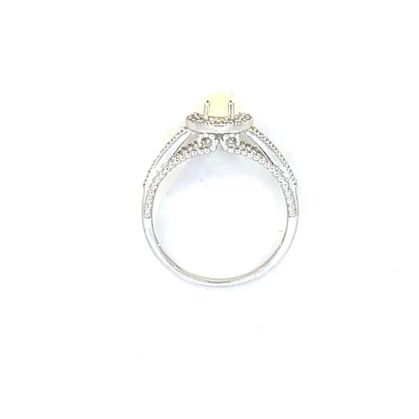 7x5 oval opal & .24ctw diamond ring-14kw Image 4 Bryan Jewelry Prattville, AL