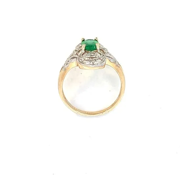 10ktt Filigree top Emerald & diamond ring Image 4 Bryan Jewelry Prattville, AL