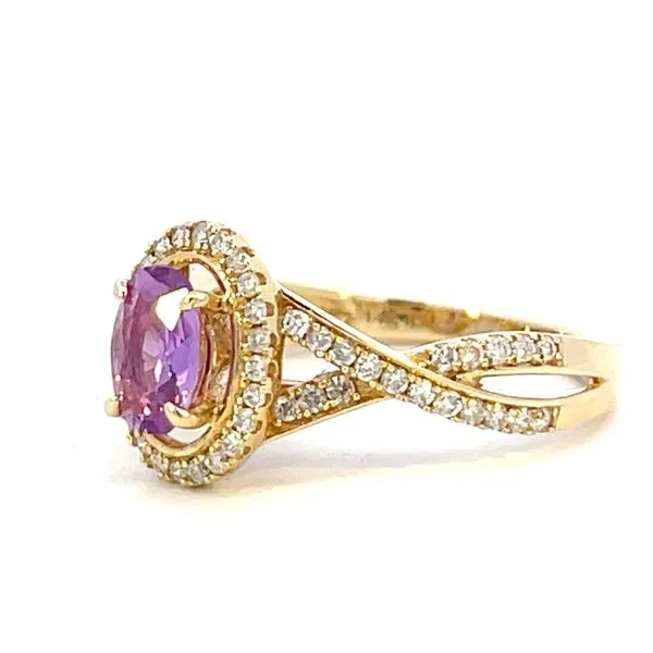 Pink sapphire & Diamond ring-14ky Image 3 Bryan Jewelry Prattville, AL