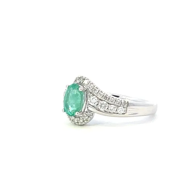 Oval Emerald & diamond ring-14kw Image 3 Bryan Jewelry Prattville, AL