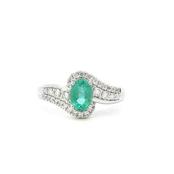 Oval Emerald & diamond ring-14kw Bryan Jewelry Prattville, AL
