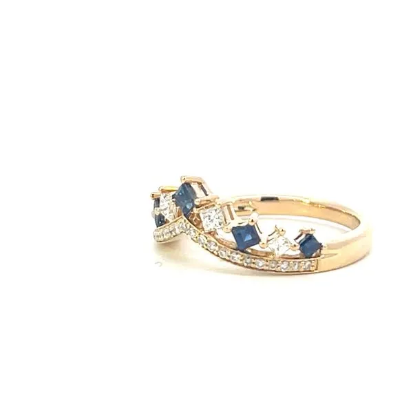 Sapphire & Dia 14KY chevron band Image 2 Bryan Jewelry Prattville, AL