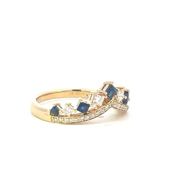 Sapphire & Dia 14KY chevron band Image 4 Bryan Jewelry Prattville, AL