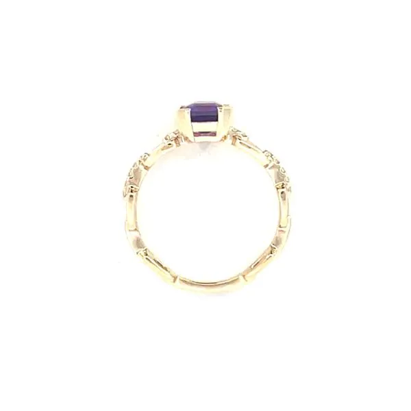 Emerald Cut Amethyst & diamond .10ctw- 14ky Image 4 Bryan Jewelry Prattville, AL