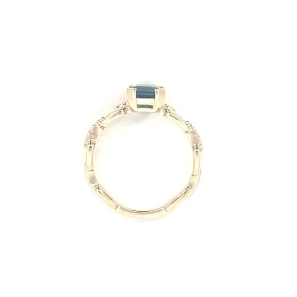 Emerald cut Blue Topaz with .10ctw of diamonds-14ky Image 4 Bryan Jewelry Prattville, AL