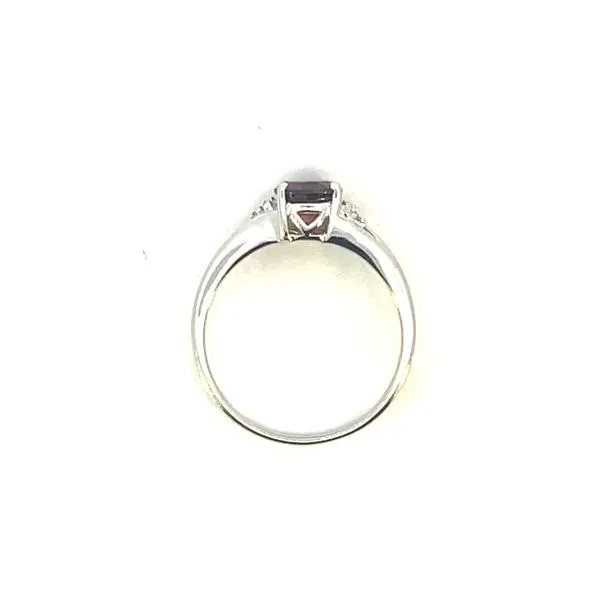 Sterling silver & Garnet ring with .01ctw of diamond accent-6mm Image 2 Bryan Jewelry Prattville, AL