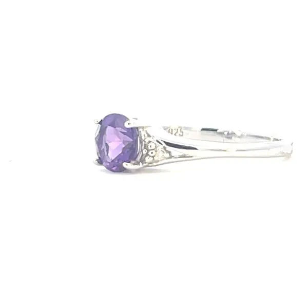 Sterling Silver & Amethyst ring with .01ctw diamond accents Image 3 Bryan Jewelry Prattville, AL