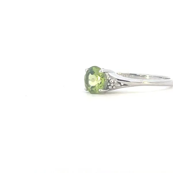 Sterling Silver & Peridot ring with .01ctw diamond accents-6mm Image 2 Bryan Jewelry Prattville, AL