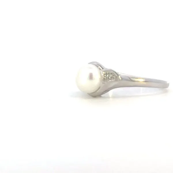 Sterling silver and pearl ring with diamond accents Image 2 Bryan Jewelry Prattville, AL