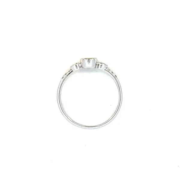 Bezel set peridot ring in 14kw with diamond accents Image 4 Bryan Jewelry Prattville, AL