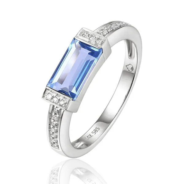 Blue Topaz Art Deco Ring Bryan Jewelry Prattville, AL
