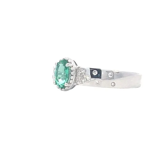 Emerald & Confetti Diamond Ring Image 2 Bryan Jewelry Prattville, AL