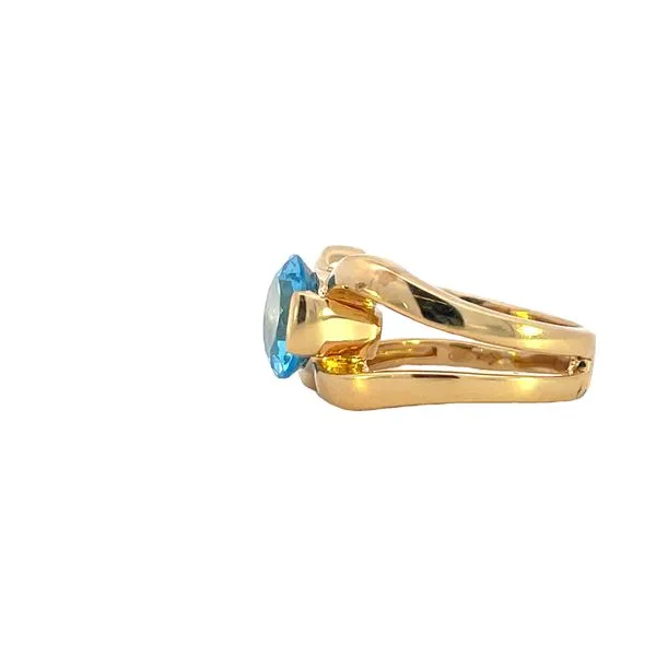 Joryel Vera Modern Classic Blue Topaz Ring in yellow vermeil Image 2 Bryan Jewelry Prattville, AL