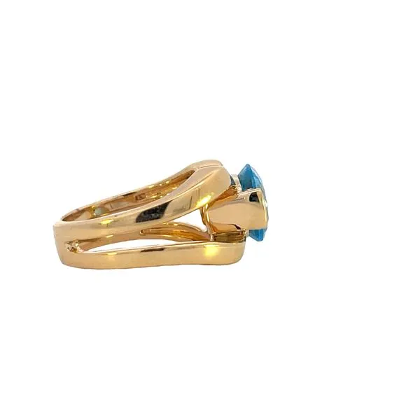 Joryel Vera Modern Classic Blue Topaz Ring in yellow vermeil Image 3 Bryan Jewelry Prattville, AL