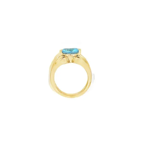 Joryel Vera Modern Classic Blue Topaz Ring in yellow vermeil Image 4 Bryan Jewelry Prattville, AL
