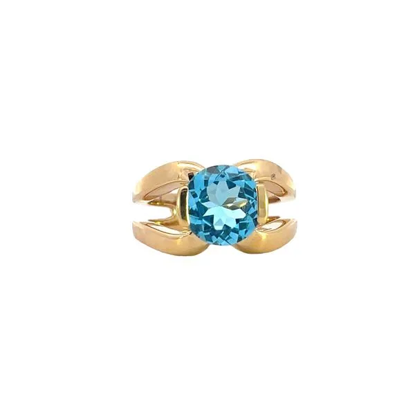 Joryel Vera Modern Classic Blue Topaz Ring in yellow vermeil Bryan Jewelry Prattville, AL