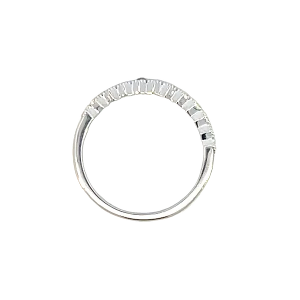 Petite Emerald & Diamond Stackable Band with beaded hexagon bezels-14kw Image 3 Bryan Jewelry Prattville, AL