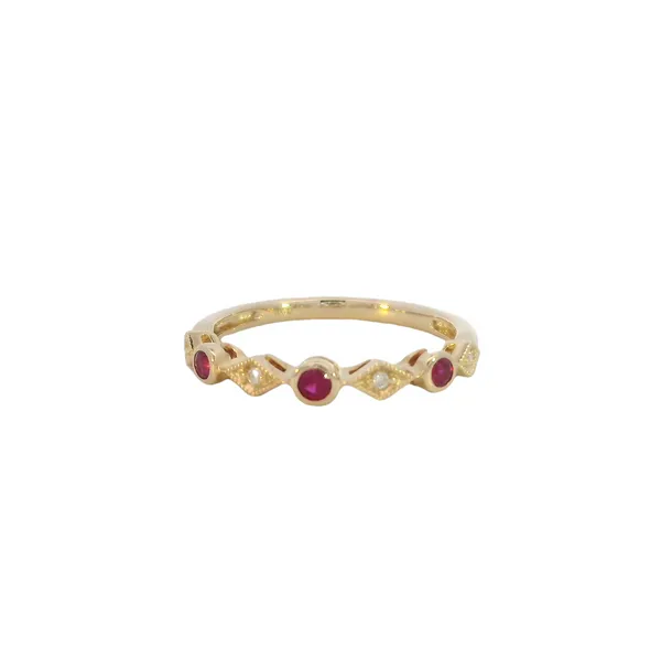 Ruby and Diamond Stacker Band-14ky Image 2 Bryan Jewelry Prattville, AL