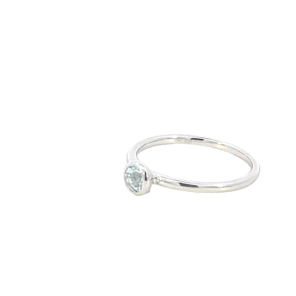 Bezel Set March Birthstone Ring-10kw Image 4 Bryan Jewelry Prattville, AL
