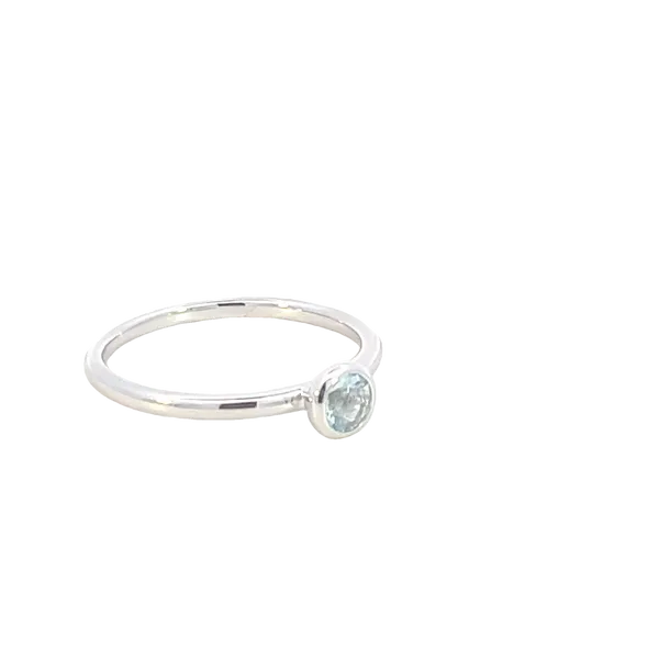 Bezel Set March Birthstone Ring-10kw Image 5 Bryan Jewelry Prattville, AL