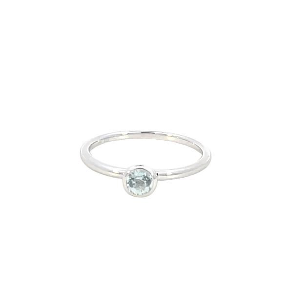 Bezel Set March Birthstone Ring-10kw Bryan Jewelry Prattville, AL