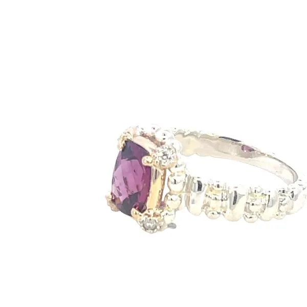 Vahan Rhodolite Garnet & .06ctw  Diamond ring in sterling & 14ky Image 3 Bryan Jewelry Prattville, AL