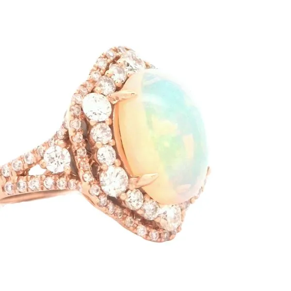 Exquisite Opal & Diamond Ring in Rose Gold Image 2 Bryan Jewelry Prattville, AL