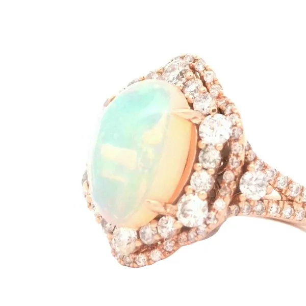 Exquisite Opal & Diamond Ring in Rose Gold Image 3 Bryan Jewelry Prattville, AL