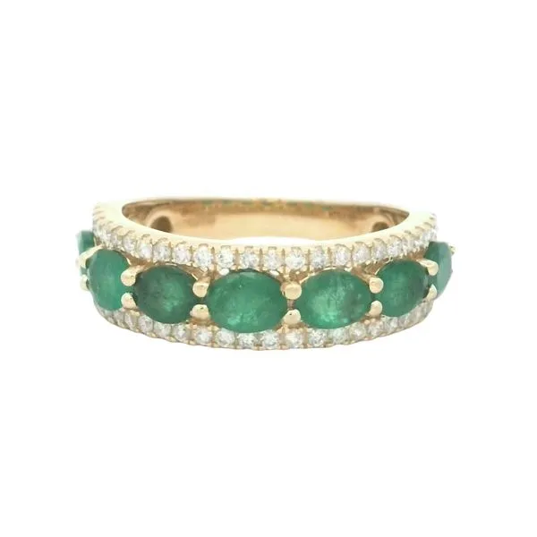 6mm Emerald & Diamond Band-14ky Bryan Jewelry Prattville, AL