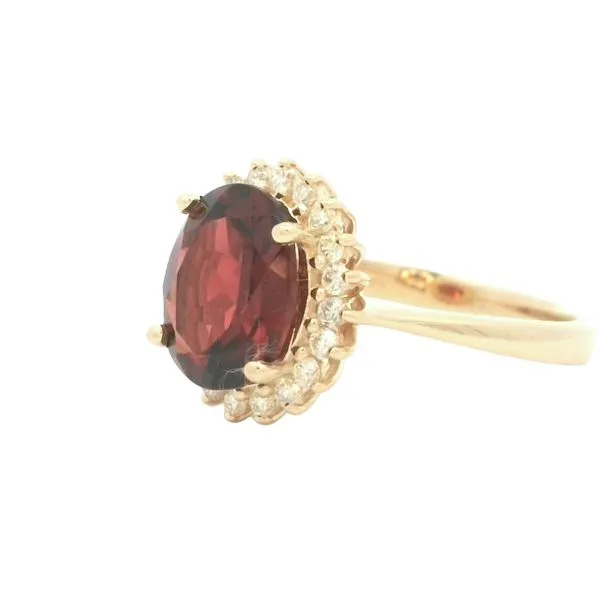 Garnet & Diamond Ring in 14k yellow Image 4 Bryan Jewelry Prattville, AL