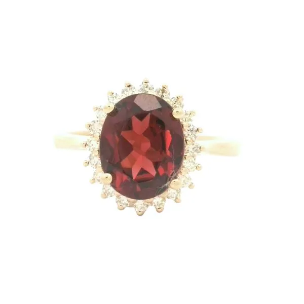 Garnet & Diamond Ring in 14k yellow Bryan Jewelry Prattville, AL