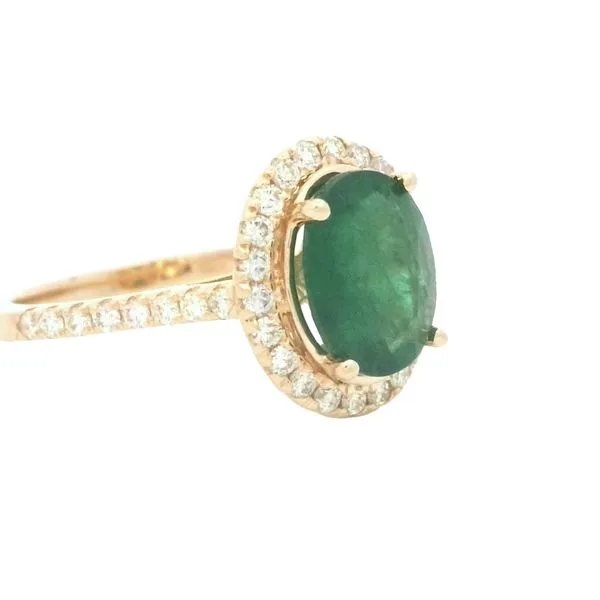 Oval Emerald & diamond ring-14ky Image 2 Bryan Jewelry Prattville, AL